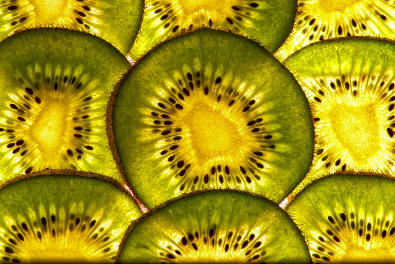 kiwi slices backdrop picture contrast closeup 