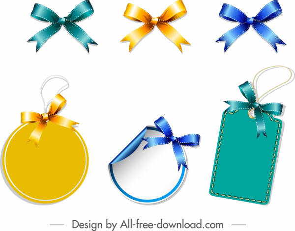 knot tags templates shiny colored modern decor