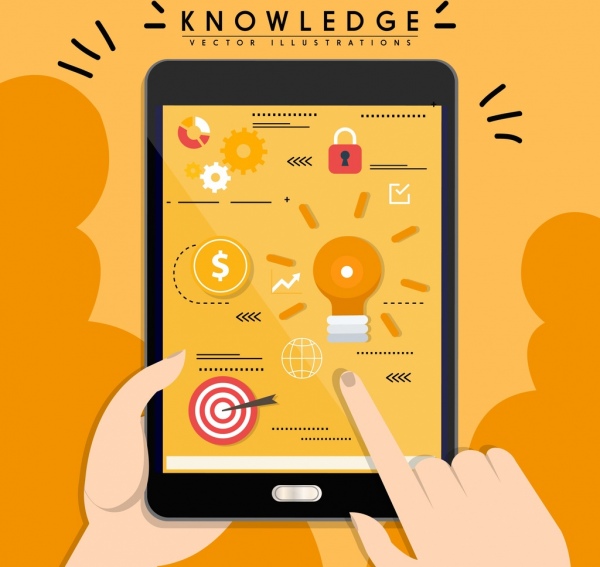 knowledge background smartphone user interface icons