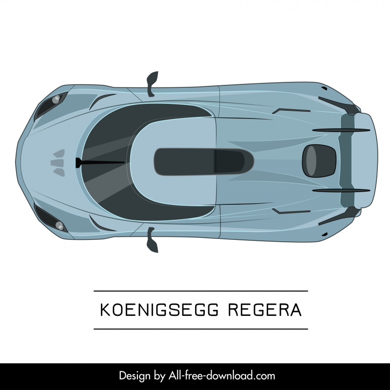 koenigsegg regera car model icon modern symmetric flat top view design