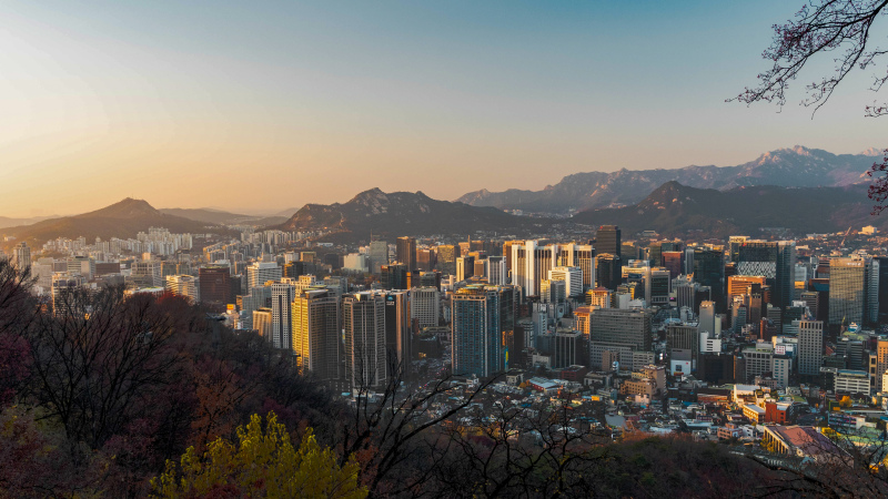 korea scenery picture modern city high view
