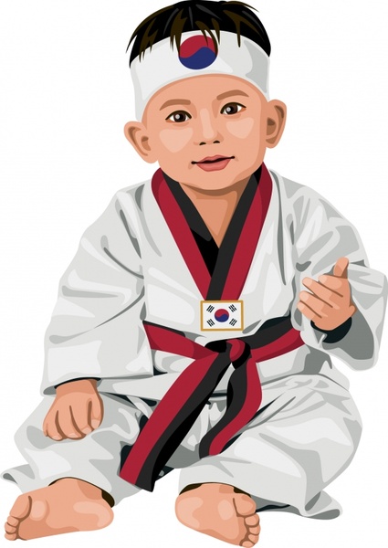 korean children vector 