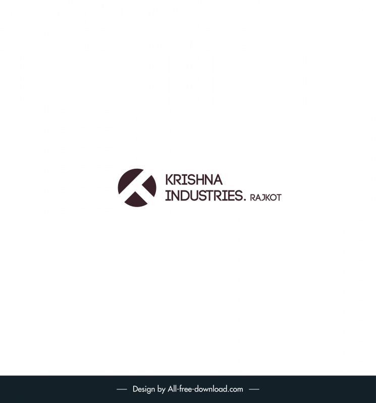 krishna industries rajkot logotype stylized text circle shape decor