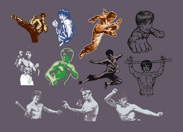 kung fu character series vector