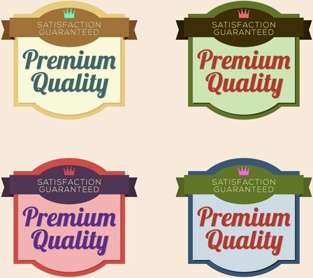 labels premium quality retro style vector