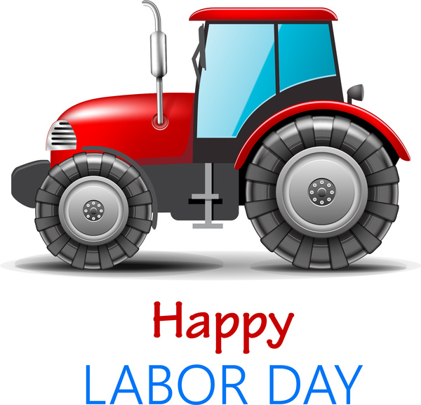 labor day card design with heavy car 