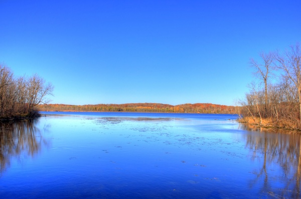 lake landscape at kettle moraine north wisconsin