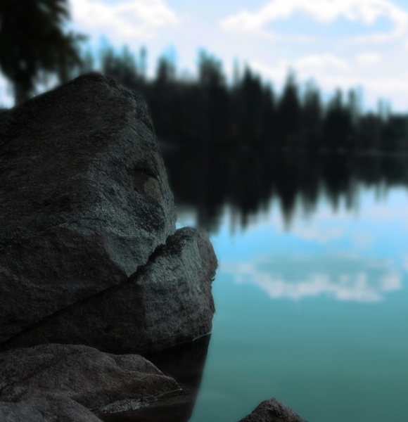 lake water rock