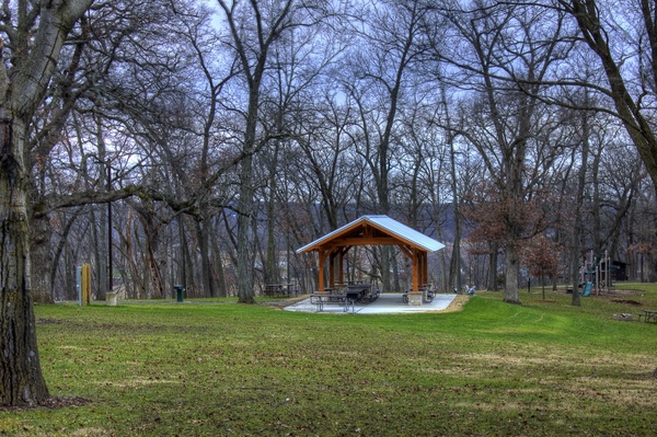 landscape and picnic shelter near black earth wisconsin 