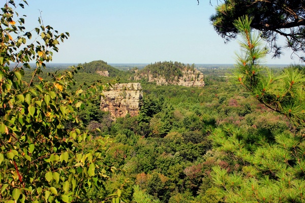 landscape view for viewpoint at mill bluff state park wisconsin