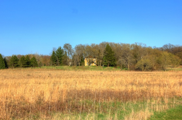landscape with house at kettle moraine south wisconsin 