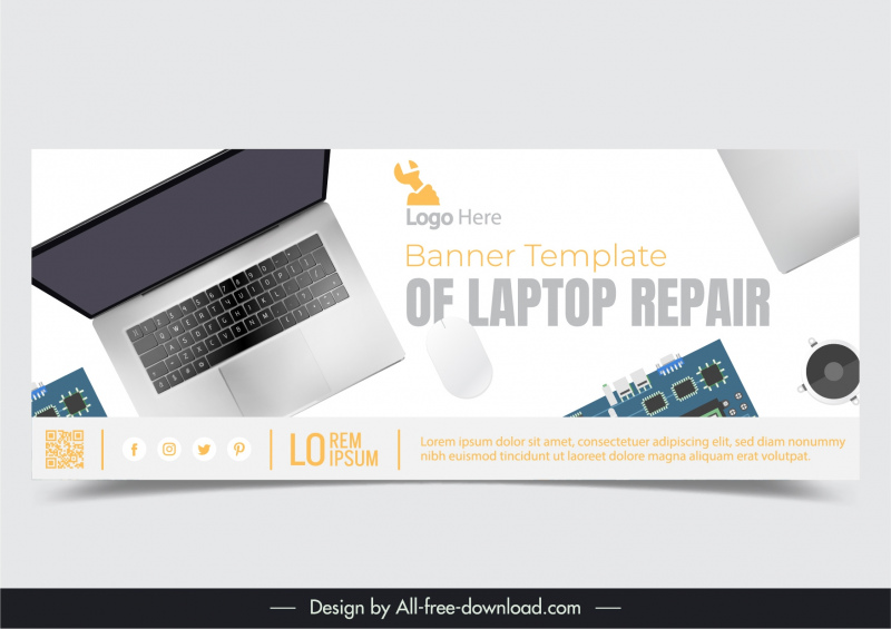 laptop repair banner template modern elegance 