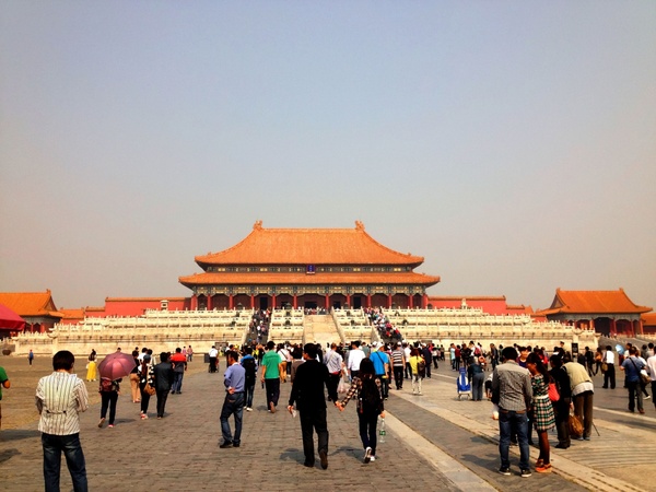 large pavilion from far in beijing china 