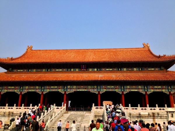 large pavilion up close at beijing china 