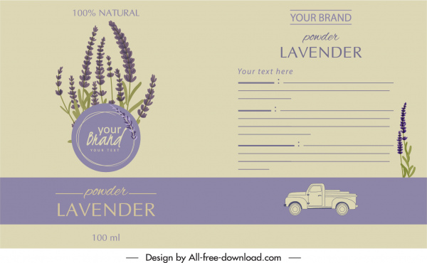 lavender product label template elegant classical purple decor