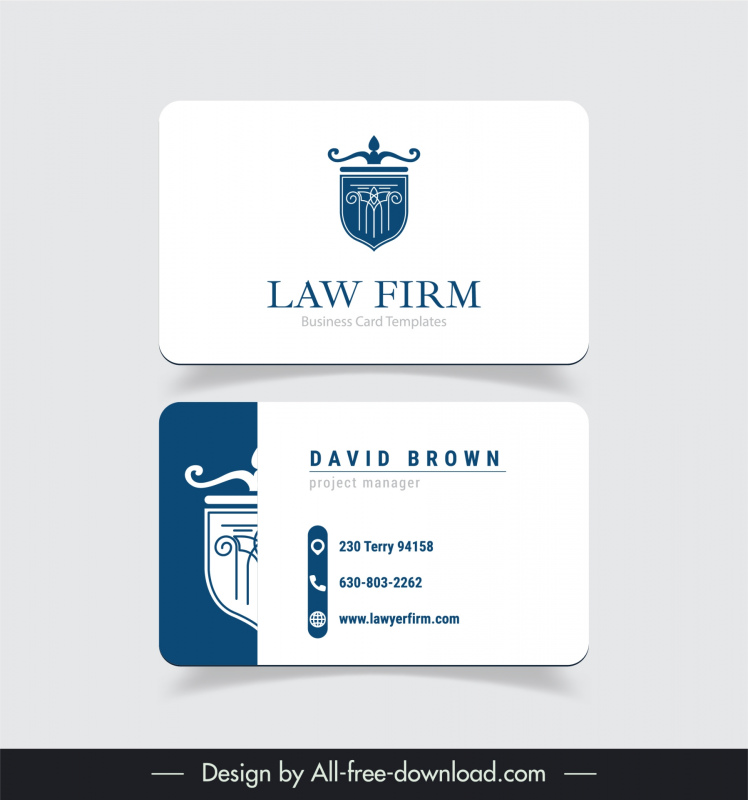 law firm business card template flat classic elegance