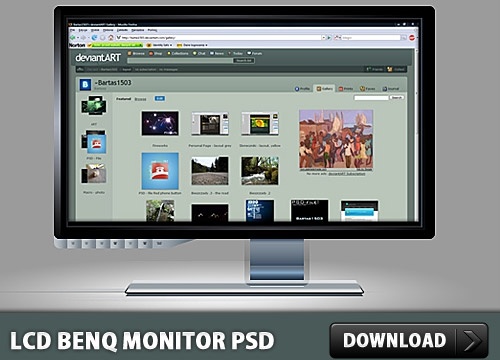LCD Benq monitor Free PSD File