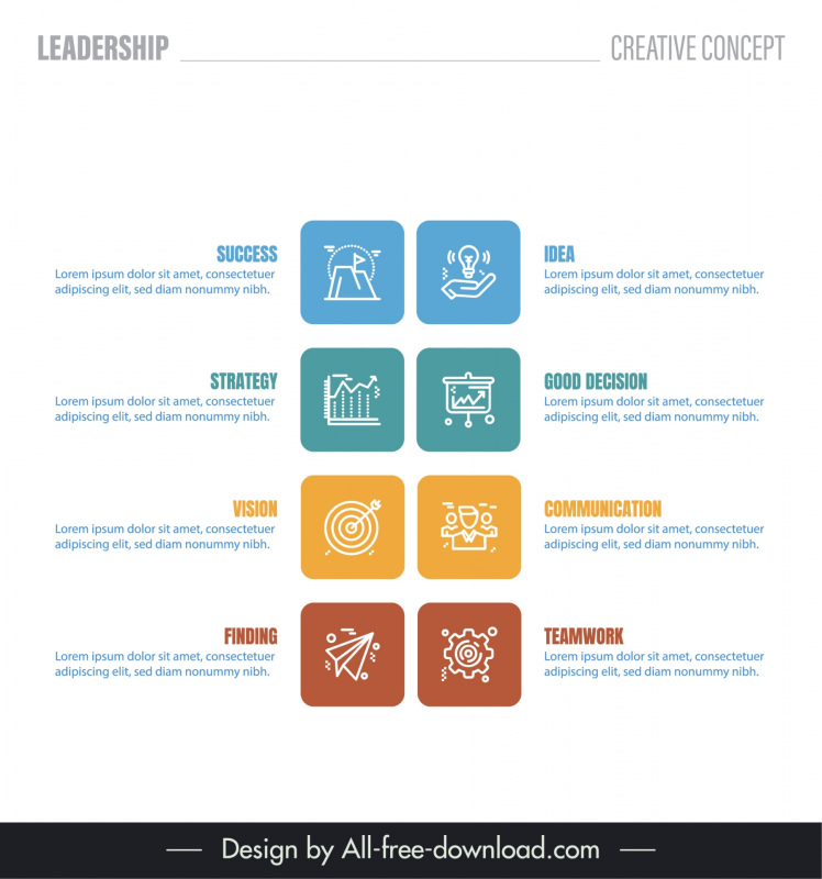 leadership infographic template geometric user interfaces