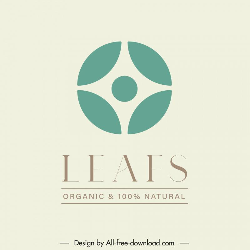 leaf organic store logo template flat classic geometry 