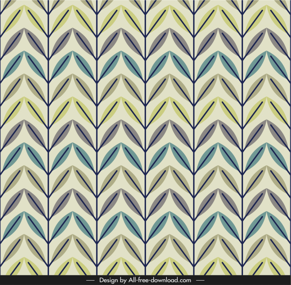 leaf pattern illusive flat repeating handdrawn classic decor