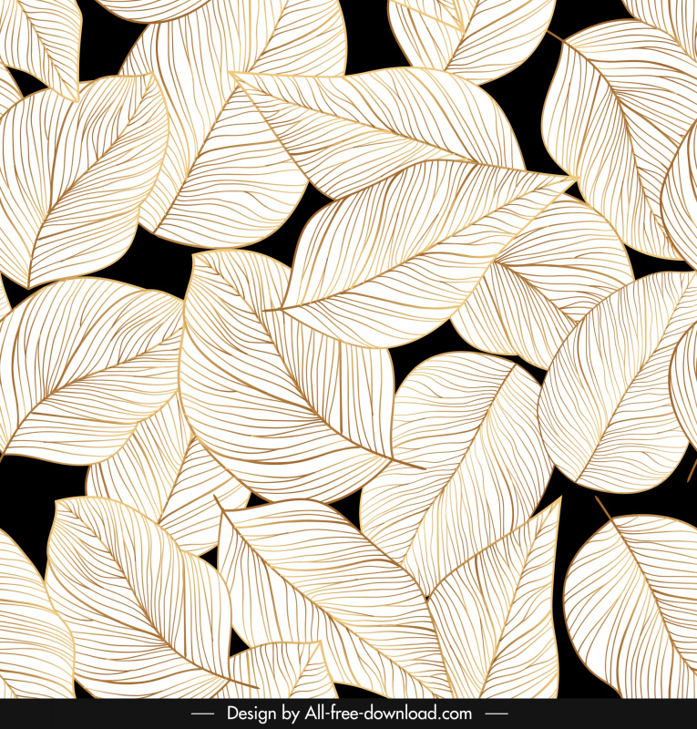 leaf pattern template flat handdrawn retro 