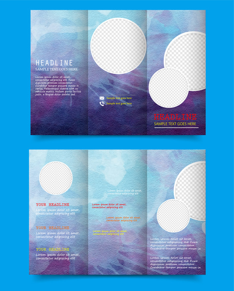 leaflet design with water colors background