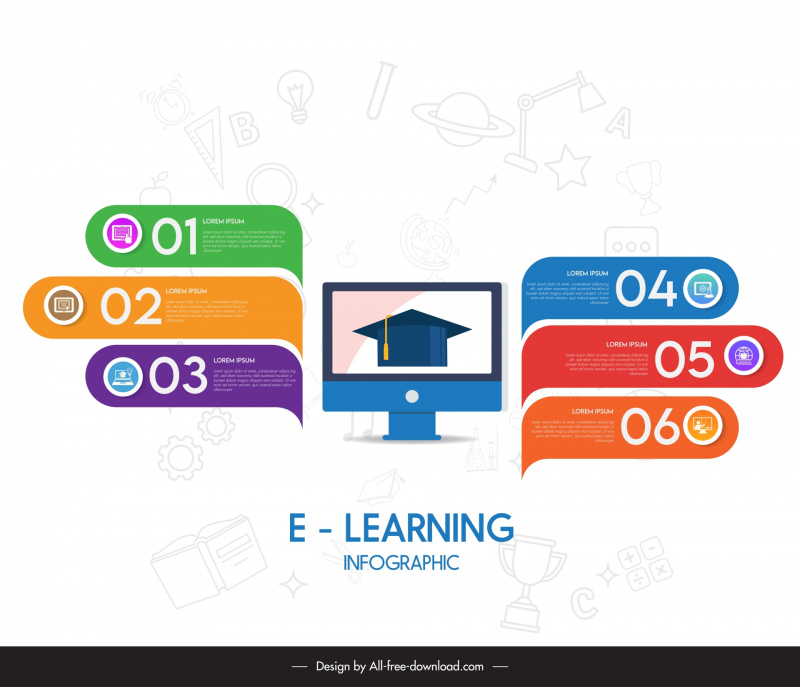 learning infographic template elegant modern education tools 
