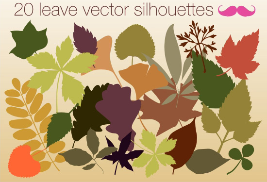 leave vector silhouettes 
