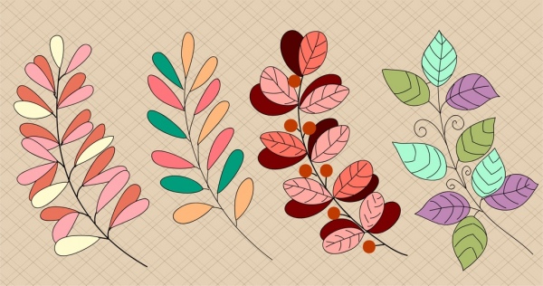 leaves background colorful classical design