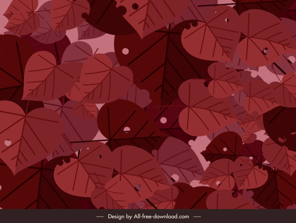 leaves painting dark classic red decor