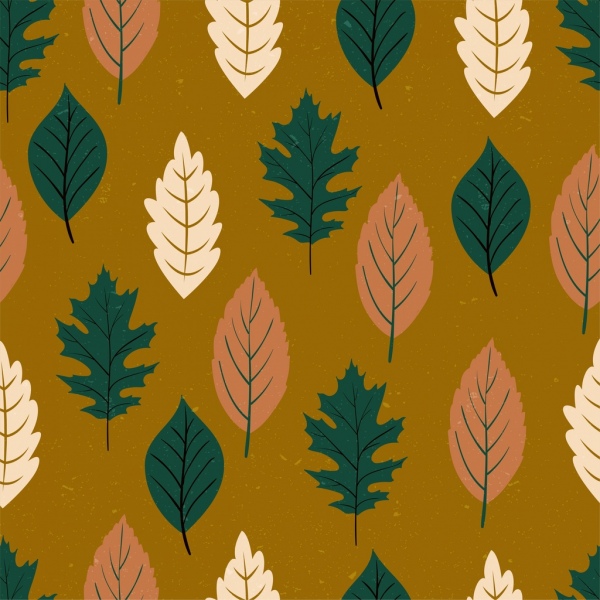 leaves pattern multicolored flat decor