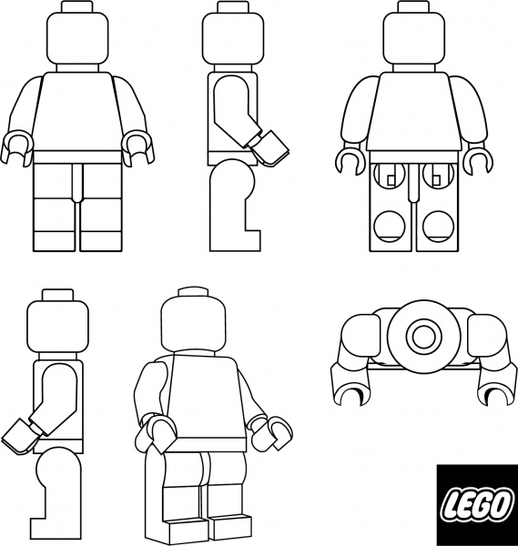 Lego mini figure positions Vectors graphic art designs in editable .ai