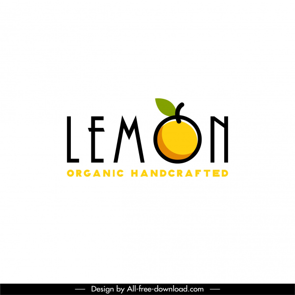 lemon fruit logotype flat texts classic design