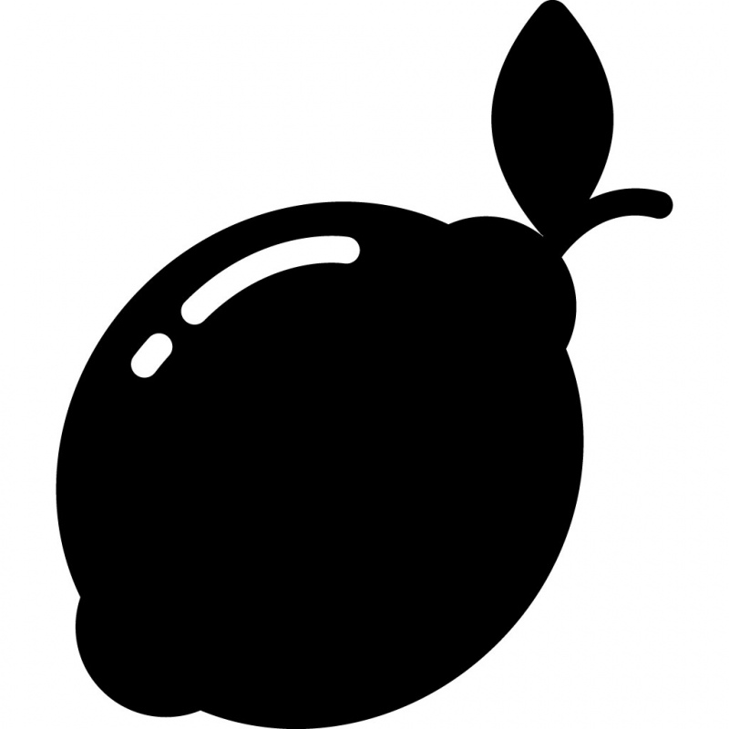 lemon fruit sign icon flat silhouette outline