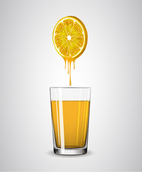 lemon juice vector set