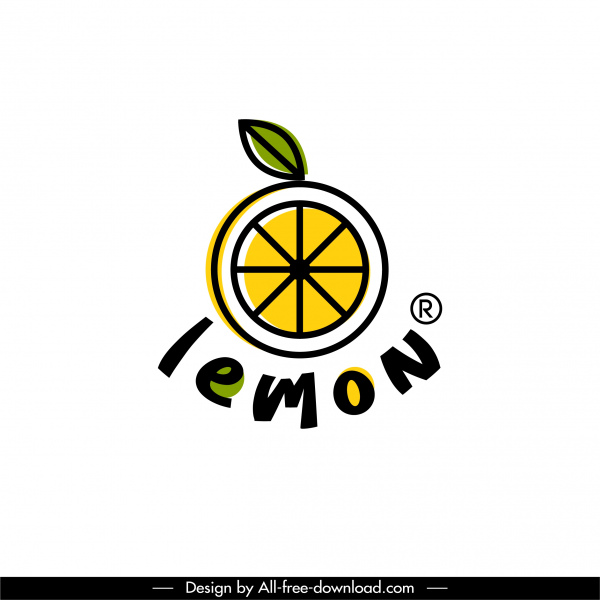 lemon logotype flat classic slice sketch