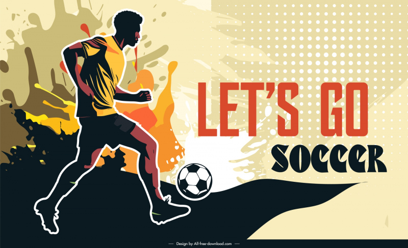lets go soccer poster template dynamic grunge contrast