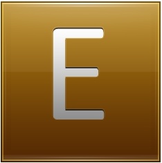 Letter E gold