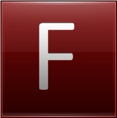 Letter F red