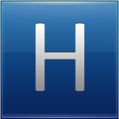Letter H blue