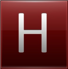 Letter H red