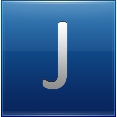 Letter J blue