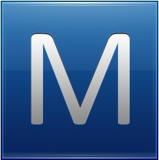 Letter M blue