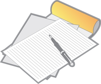 letter paper and pen vector