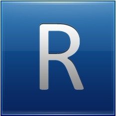 Letter R blue