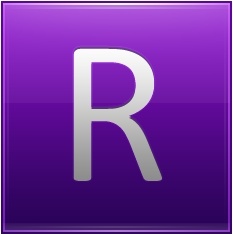 Letter R violet