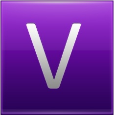 Letter V violet 