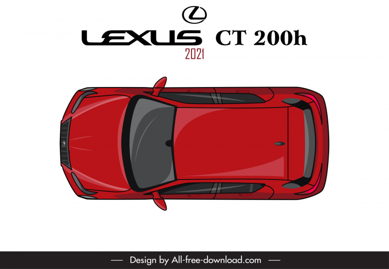 lexus ct 200h 2021 car model advertising template modern flat top view design 