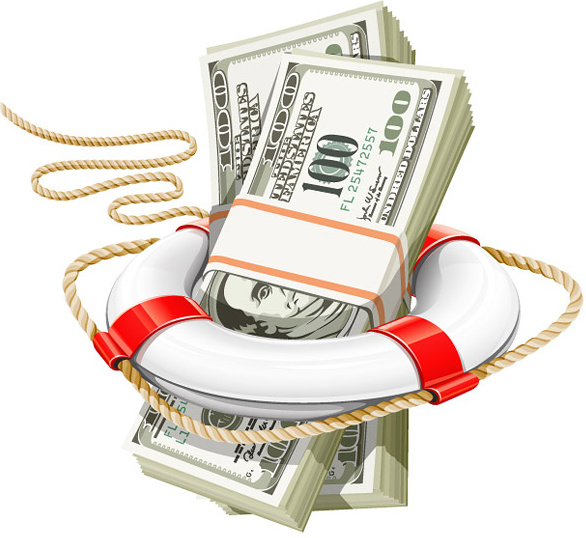 lifebuoy with dollars vector