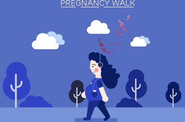 lifestyle background pregnant woman icon cartoon design
